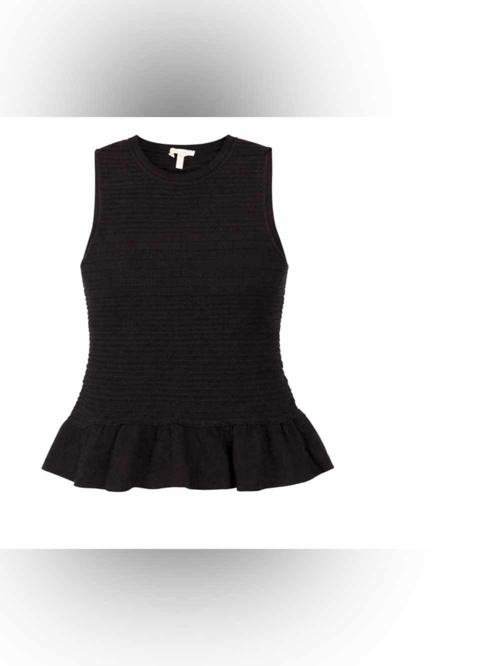 Rebecca Taylor Black Sleeveless Peplum Top
